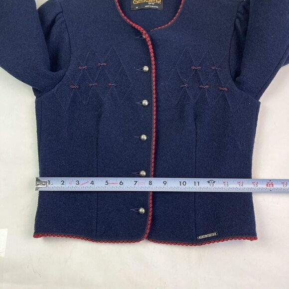 Vintage Geiger Boiled Wool Cropped Sweater Jacket S 36 Y2K Cottagecore Austria - Picture 8 of 14